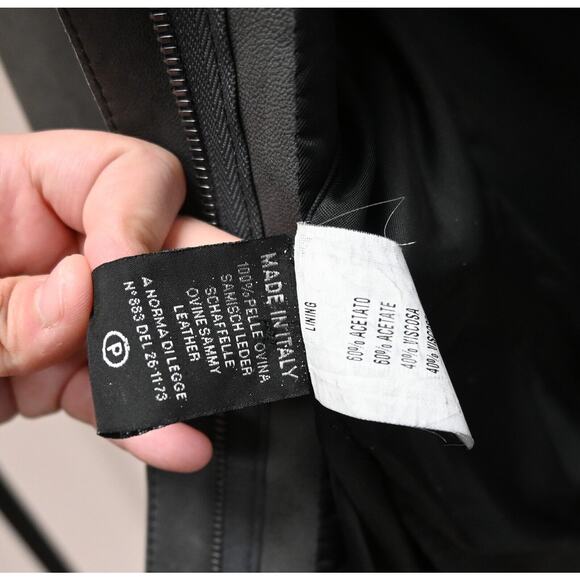 Roncarati | Gray Leather Moto Zip Jacket Size: 42 / Approx. US 8 - Picture 9 of 16